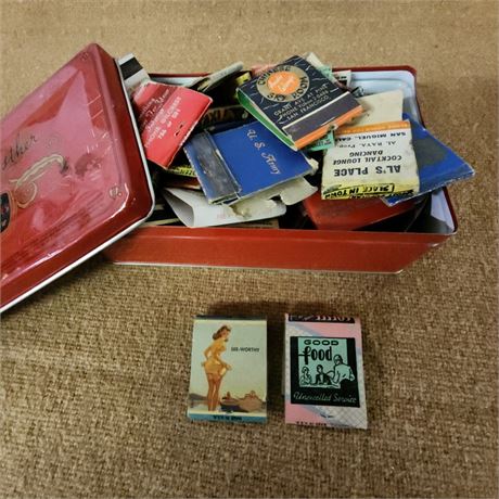 Vintage Matchbooks & Tin