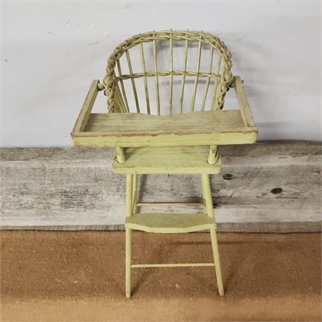 Antique Wood Doll  High Chair