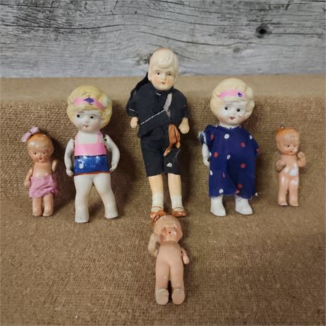 Antique Porcelain/Bisque Small Dolls