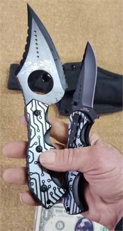 NEW Black Legion Knife Pair w/ Sheath