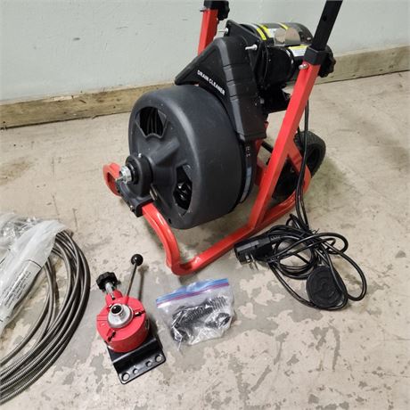 NEW 370W Portable Drain Cleaning Machine w/ air  Activated Foot Switch for