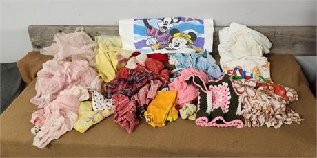 Vintage Doll Clothes & Baby Blanket Bundle