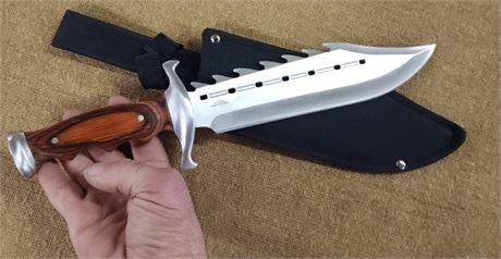 NEW Timber Rattler Spiked Bowie Knife w/ Sheath