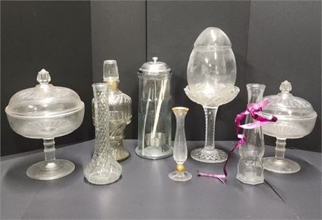 Vintage Clear Cut Glass & Crystal