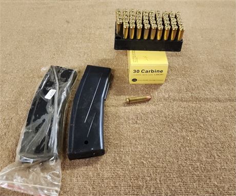 2- 30 Carbine Clips & 50rds Ammo