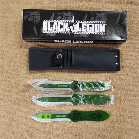 NEW Black Legion Throwing Knife Trio