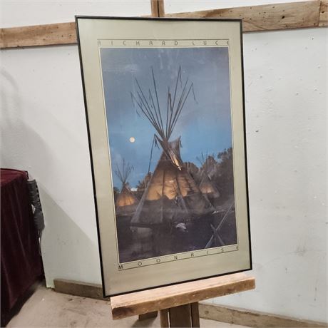 1983 Framed Richard Luce - Moonrise Print - 20x33