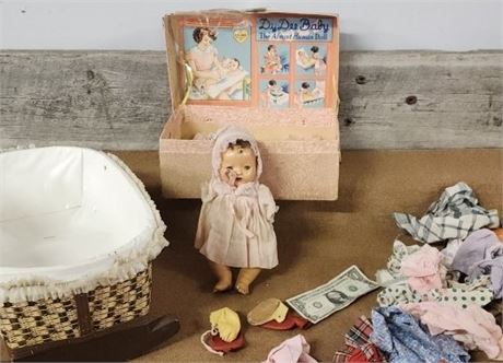 Vintage Dy-Dee Baby w/ Clothes & Crib