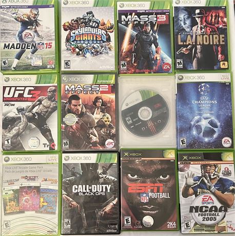 XBOX 360 Lot: 12 Games and Nyko Charging Dock