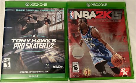 XBOX One Games Lot: Tony Hawk Pro Skater, NBA2K15