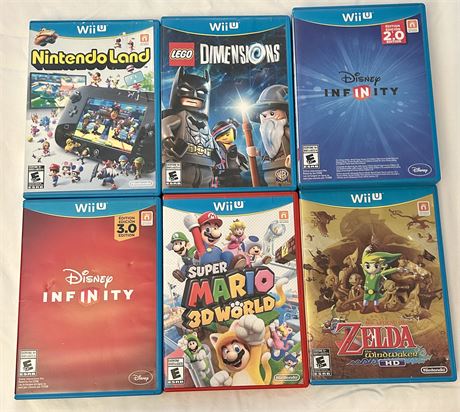 Wii U Video Games Lot: NintendoLand, Zelda, Infinity, Super Mario 3D World, etc.