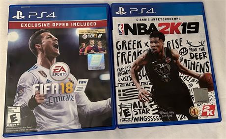 PS4 Games Lot: FIFA18, NBA2K19