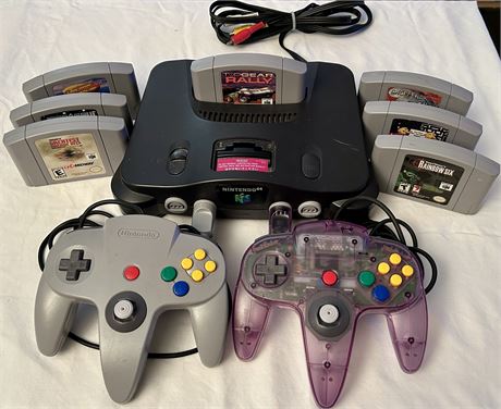 Nintendo 64 Console, Controllers, Games - Untested Missing Power Cord