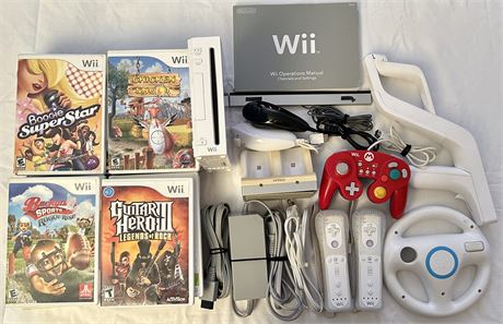 Wii Console with Controllers, Games, and Accessories - Tested / Working!