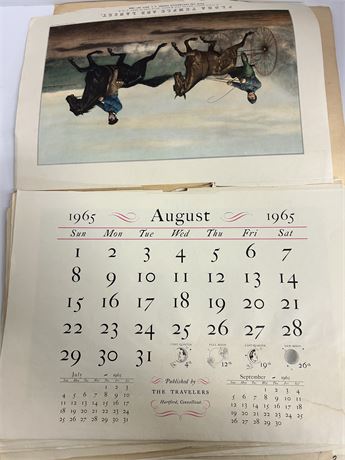 Collection of vintage calendars