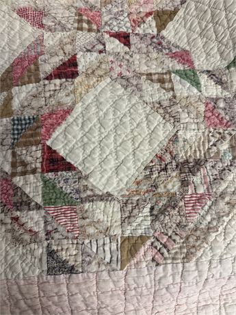 Vintage handmade quilt hand quilted