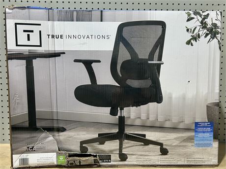 True Innovations Black Mesh Rolling Office Chair New in Box