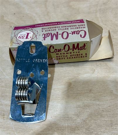 Antique Can-O-Mat Bottle Opener/Knife Sharpener Wall Mount with Box