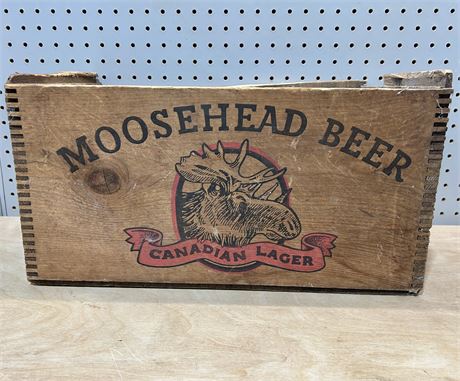 Vintage Moosehead Beer Canadian Lager Wooden Crate Box