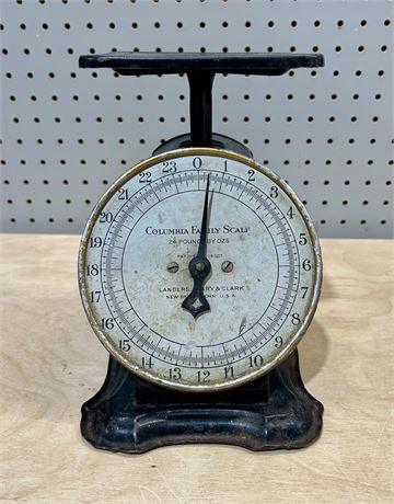 Antique Columbia Family Scale 24 Pounds by Ounces Black