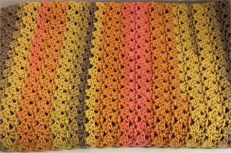 Crocheted throw blanket