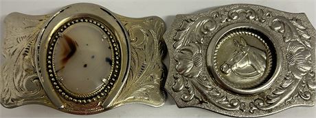 Two beautiful belt buckles