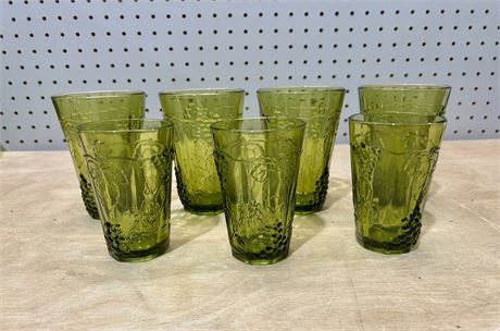 Antique Indiana Glass Colony Harvest Glasses Lot of 7