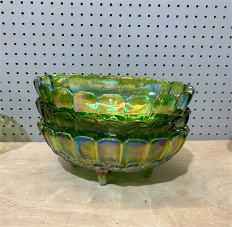 Antique Indiana Harvest Glass Bowls Lot of 3