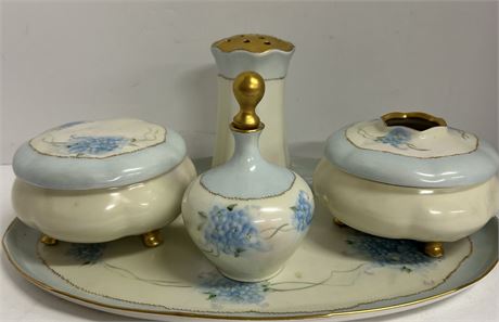 Dresser Set Of 5 Vanity Tray Porcelain Limoges