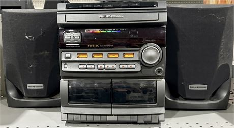 Vintage Philips Magnavox Stereo 3 CD Changer/Cassette Player/Radio