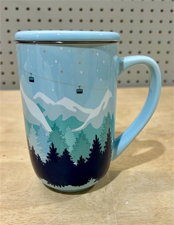 DAVIDsTEA Nordic Mug with Infuser and Lid Ski Lift Design