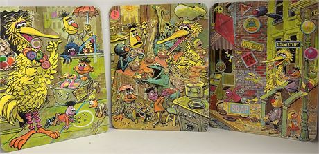 Three vintage Sesame Street jigsaw puzzles