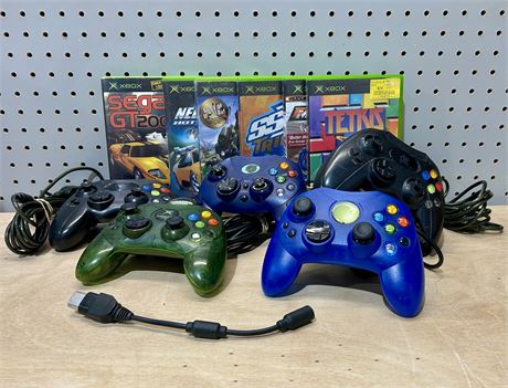 XBOX Lot: 5 Controllers, 6 Games