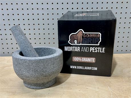 Gorilla Grip Granite Mortar and Pestle New in Box