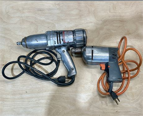 Power Tools Lot: Impact Wrench, Power Drill, Cordless Screwdriver