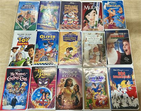 Disney 1990’s VHS Lot: 51 Video Tapes