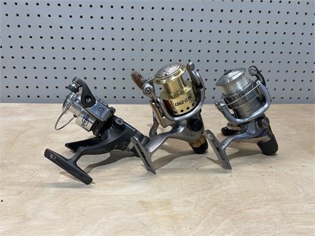 Fishing Reels Lot of 3: Shakespeare Synergy, Eagle Claw, Shimano