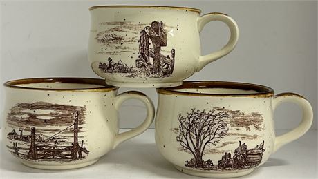 Three beautiful vintage mugs.