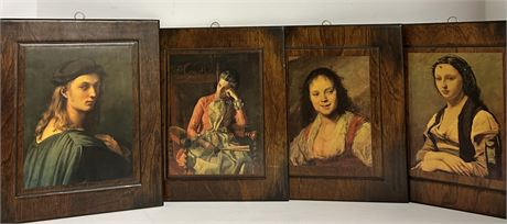 Four small antique paintings