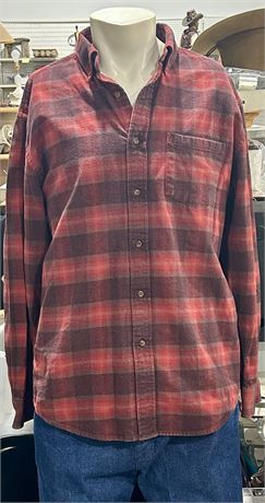 Pendleton Mason Red Plaid Flannel Long Sleeve Shirt Men’s size Large