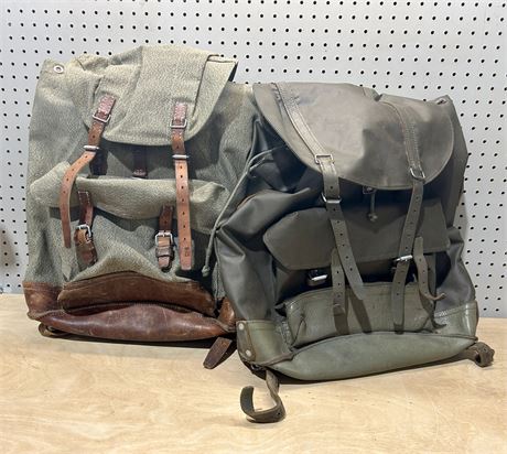 Vintage Military-Issued Swiss Army Backpacks Waterproof Canvas