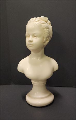 Vintage Alexander Backer Co Victorian Girl Chalkware Bust