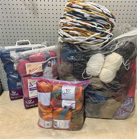 Yarn Lot: Assorted Brands and Colors 30+ Skeins