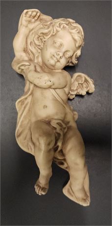 Vintage Chalkware Cherub Angel Wall Decor