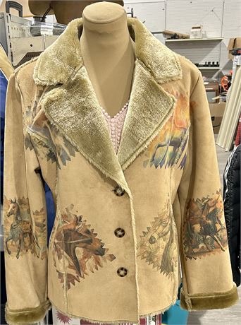 The Trail of Painted Ponies Faux Suede/Fur Lined Jacket Women’s size Large