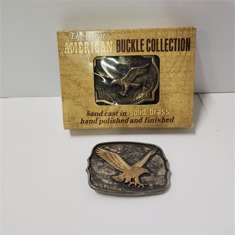 Brass Eagle Buckle Pair