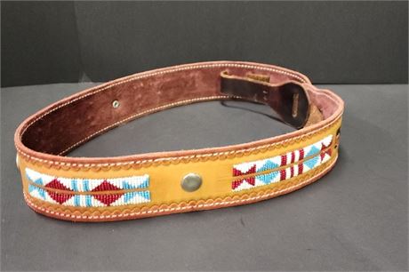 Beaded & Tooled Belt/Guitar Strap?  - 32"