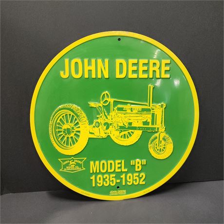 John Deere Metal Reproduction Sign - 12" Diameter