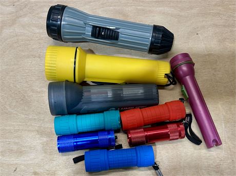 Vintage Flashlights Lot Assorted Brands