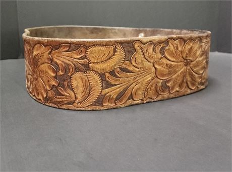 Tooled Leather Regalia Belt - 50"